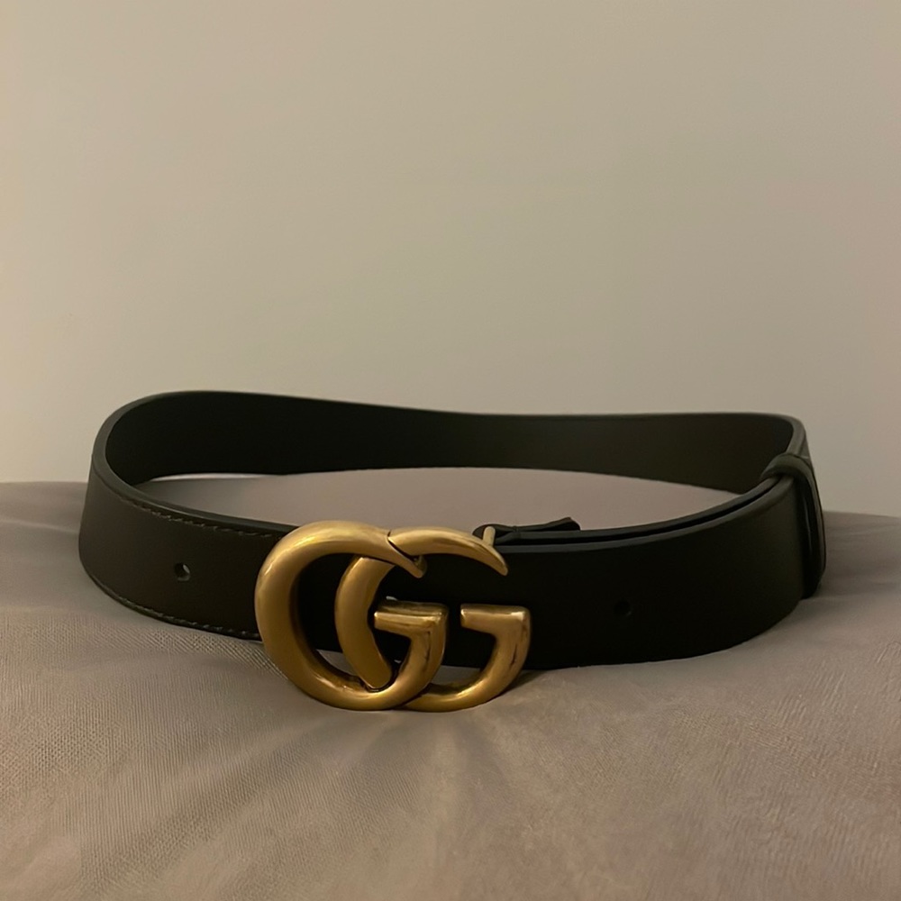 Gucci Leather Belt with double G buckle